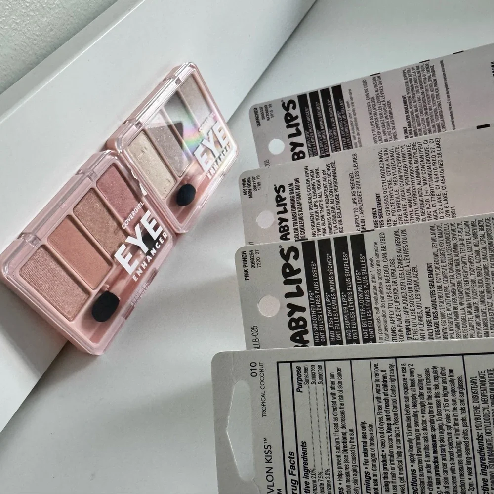Revlon CoverGirl Maybelline Eyeshadow Palettes Neutral Lip Moisturizer Glow Balm